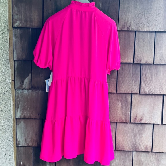 CeCe Ruffle Mock V-Neck Tiered Mini Youth Dress Women's Size М - Picture 13 of 15